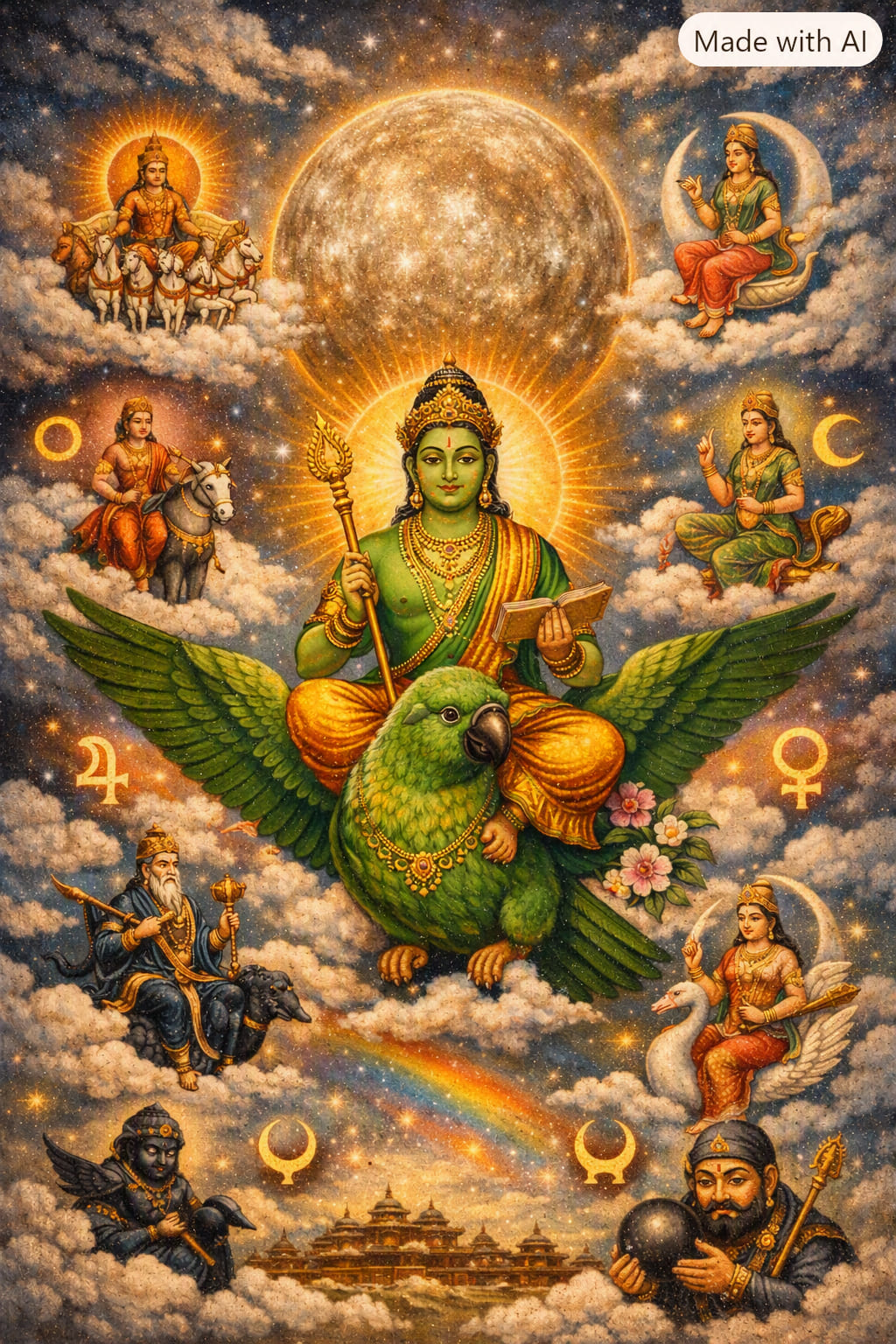 Budha (Mercury), planet of intellect and speech in the Vedic tradition.